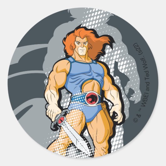 ThunderCats | Lion-O Halfttone Shadow Graphic Ronde Sticker (Voorkant)