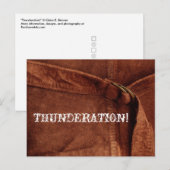 THUNDERING! ouderwetse witte tekst op Suede Foto Briefkaart (Voorkant / Achterkant)