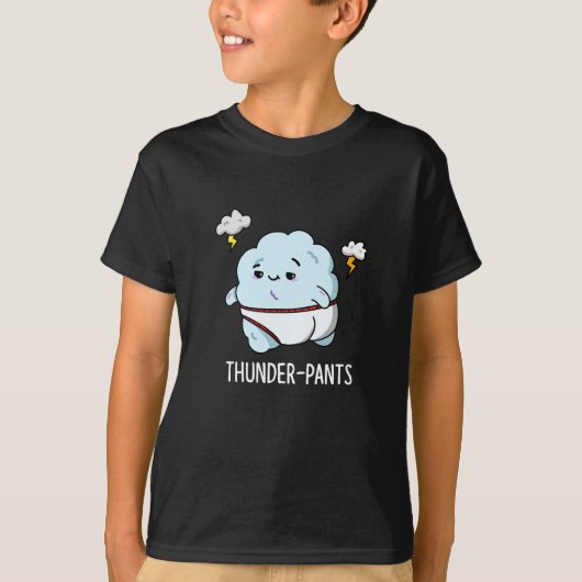 Thunderpants Funny Cloud Weather Pun Dark BG T-shirt (Voorkant)