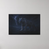 Thunderstorm Blue-Eye White Tiger – Fantasy Art Canvas Afdruk (Voorkant)
