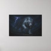 Thunderstorm King White Tiger – Fantasy Art Canvas Afdruk (Voorkant)