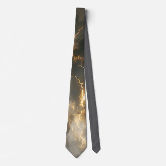 Thunderstorm Tie/Krawatte mit Blitzd Stropdas (Voorkant)