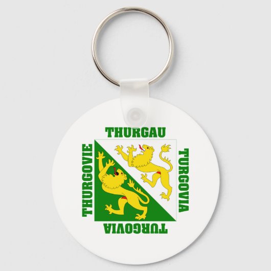 Thurgau Zwitserland Kanton Flag Sleutelhanger (Voorkant)
