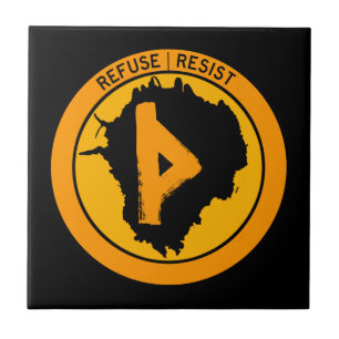 Thurisaz Inkblot Refuse Resist Tegeltje