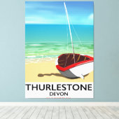 Thurlestone South Devon reisposter Canvas Afdruk (Insitu (Houten vloer))