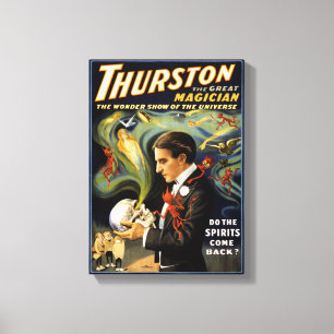 Thurston de grote goochelaar uit 1915, Vintage Pos Canvas Afdruk