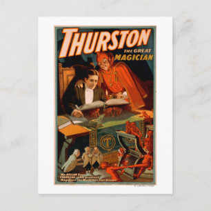 Thurston de Grote Magicus met Devil Magic Briefkaart