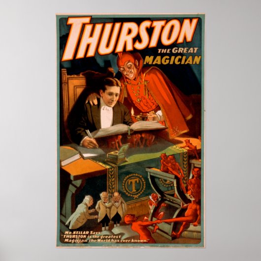 Thurston de Grote Magicus met Devil Magic Poster (Voorkant)