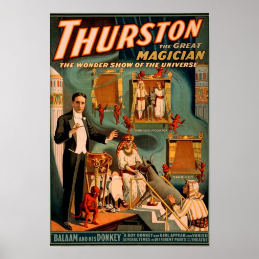 Thurston - Demons & Donkey Vanish Trick Magic Poster (Voorkant)