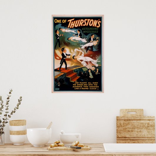 THURSTON Magicien Illusionniste VAUDEVILLE Poster (Cuisine)