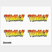 THWACK Comic Book Geluidseffect Rechthoekige Sticker (Vel)