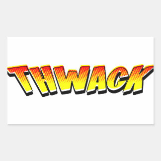 THWACK Comic Book Geluidseffect Rechthoekige Sticker