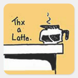 THX A Latte Logo Vierkante Sticker
