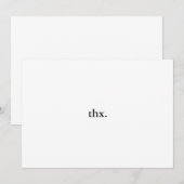 thx. grappige, minimale dank je kaart (Voorkant / Achterkant)