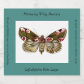 Thyatira batis - de peach Blossom Moth Bier Etiket (Enkel label)