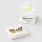 Thyatira batis - de peach Blossom Moth Stenen Onderzetter (Zijkant)