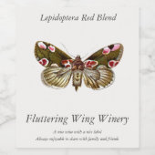 Thyatira batis - de peach Blossom Moth Wijn Etiket (Enkel label)