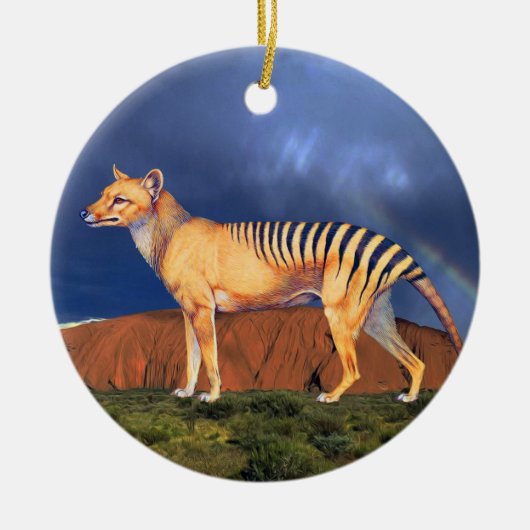 Thylacine (Tasmaanse tijger) Keramisch Ornament (Voorkant)