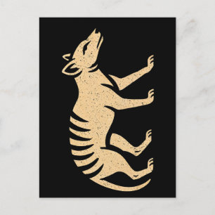 Thylacine Woodcut - Spirit of Tasmania in het  Feestdagenkaart