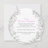 Thyme couronne art ronde invitations de douche nup (Dos)