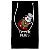 Thyme Flies Funny Herb Pun Dark BG Klein Cadeauzakje (Voorkant)