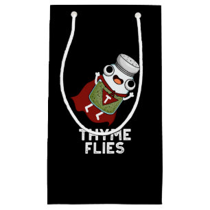 Thyme Flies Funny Herb Pun Dark BG Klein Cadeauzakje