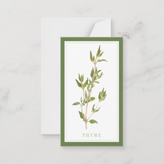 THYME FRAIS 3,5x2 Carte à plat vide / Vert (Devant)