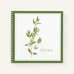THYME FRAIS 8,5x8,5 Carnet spiral - Vert