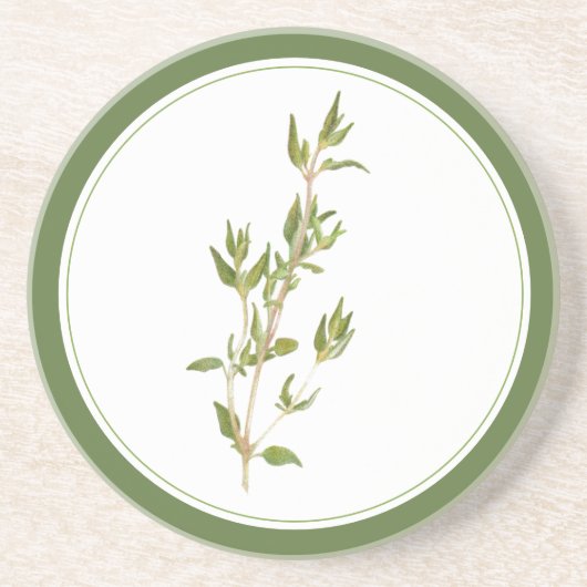 THYME FRAIS Dessous de verre en grès arrondi (-tex (Devant)