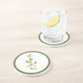 THYME FRAIS Dessous de verre en grès arrondi (-tex (Côté)