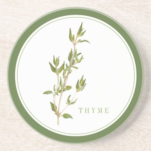 THYME FRAIS Dessous de verre en grès arrondi (+tex (Devant)