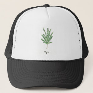 Thyme kruiden groene botanische vintage tuinbouwpl trucker pet