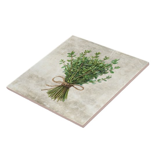 Thyme Rustic Herbs Spices Faux Ceramic Tile Tegeltje (Zijkant)