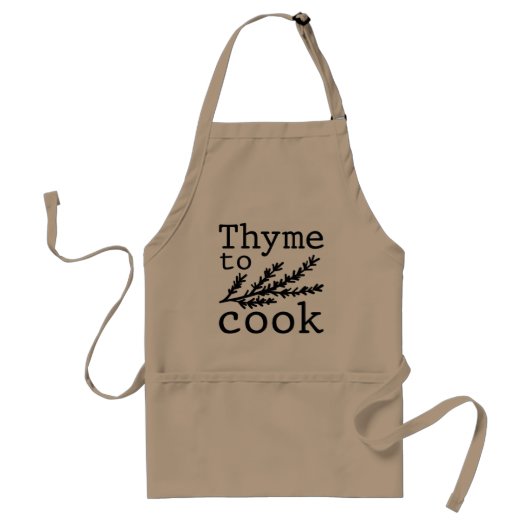 Thyme to Cook Standaard Schort (Voorkant)