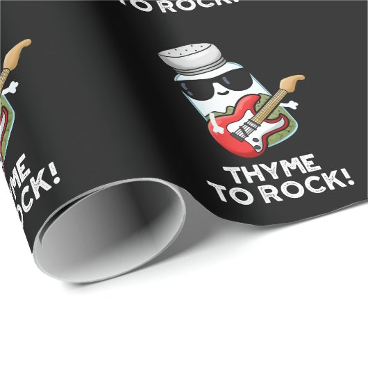 Thyme to Rock Funny Herb Pun Dark BG Cadeaupapier (Rol Hoek)