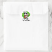 Thyme to Rock Funny Herb Pun Ronde Sticker (Tas)