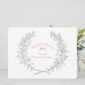 Thyme wreath art nuptiale douche invitation (Debout devant)