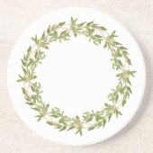 THYME WREATT Dessous de verre rond de grès (Devant)