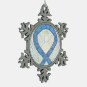 Thyroid Awareness Ribbon Angel Ornament (Links)