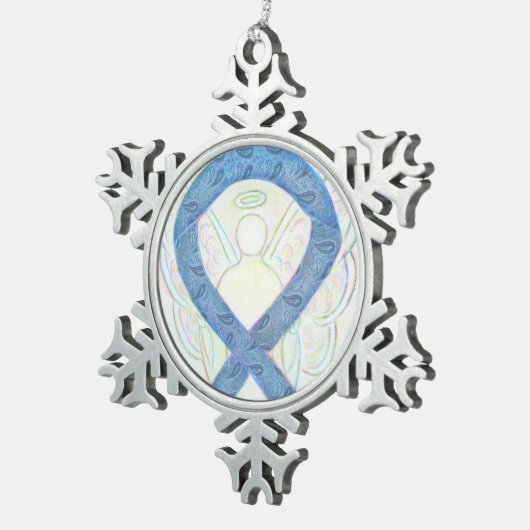 Thyroid Awareness Ribbon Angel Ornament (Rechts)