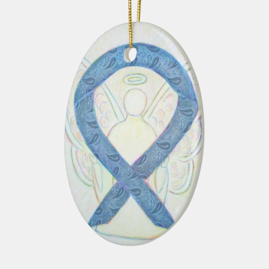 Thyroid Awareness Ribbon Angel Ornament (Links)