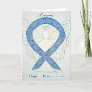 Thyroid Awareness Ribbon Angel Wenskaart Feestdagen Kaart