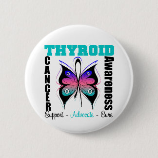Thyroid Cancer Awareness Butterfly Ronde Button 5,7 Cm