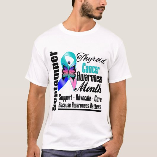 Thyroid Cancer Awareness Month Butterfly v5 T-shirt (Voorkant)