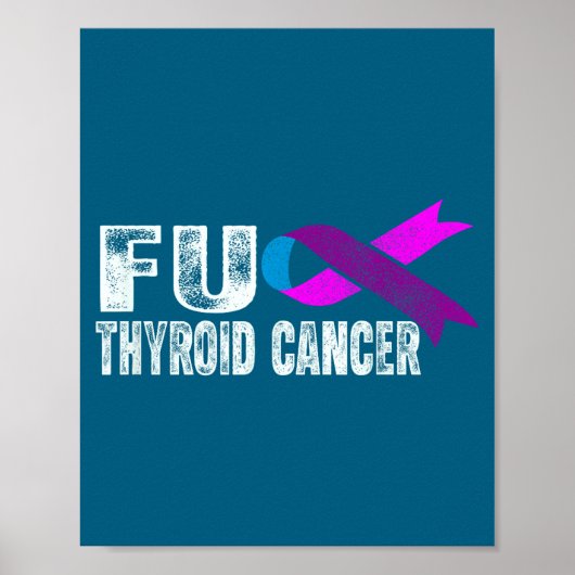 Thyroid Cancer Awareness Retro Thyroid Cancer Surv Poster (Voorkant)