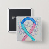 Thyroid Cancer Awareness Ribbon Angel Button Pins (Voorkant /achterkant)