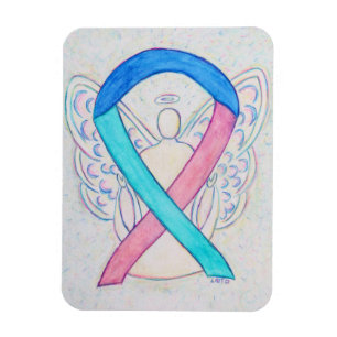 Thyroid Cancer Awareness Ribbon Angel Gift Magnet Magneet