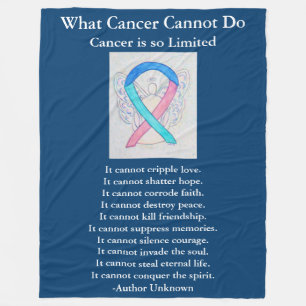 Thyroid Cancer Awareness Ribbon Art Chemo Blanket Fleece Deken