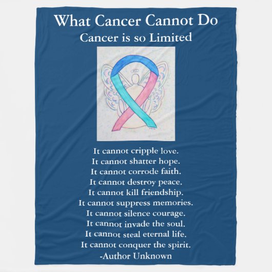 Thyroid Cancer Awareness Ribbon Art Chemo Blanket Fleece Deken (Voorkant)