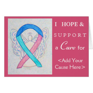 Thyroid Cancer Awareness Ribbon Art Wenskaarten